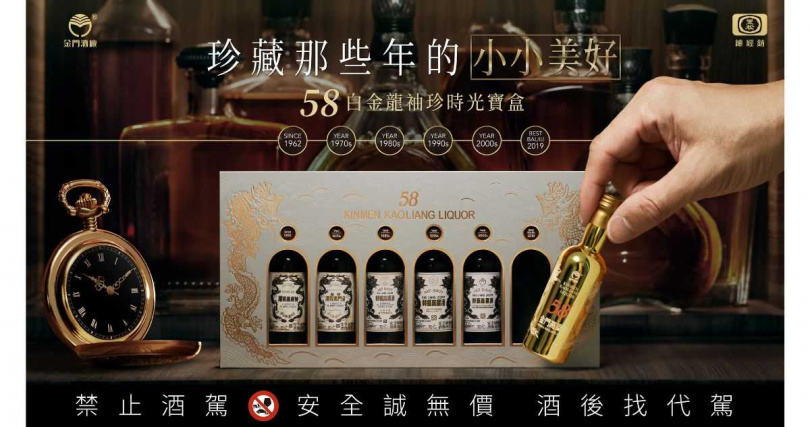 「58白金龍袖珍時光寶盒」1月26日起限量上市。（圖片提供／黑松）