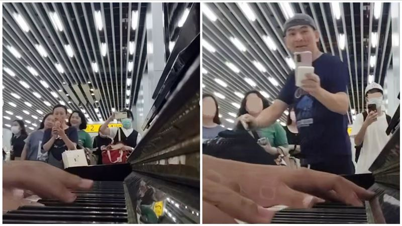 不少民眾發現車站內部擺設公共鋼琴後前往彈奏，不過也有中國旅人亂入表演遭到反噬。（圖／翻攝自IG @ tainan_style）