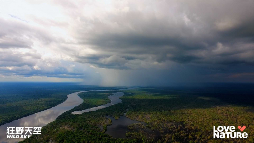 《狂野天空》來到南美洲，亞馬遜雨林創造自己的雲層，展現一條壯觀的「天空之河」。（圖／杰德影音）