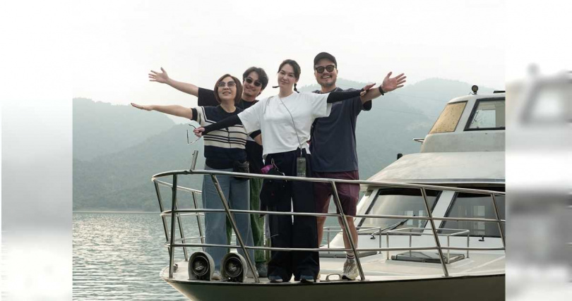 張榕容(右2)首次錄實境秀,感謝楊銘威(左2)照顧。(圖/台灣大哥大MyVideo提供)