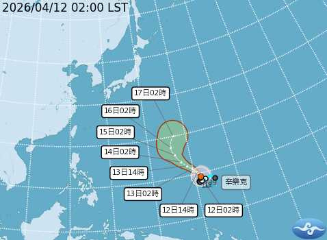 颱風「辛樂克」預估不會影響台灣天氣。（圖／中央氣象署）