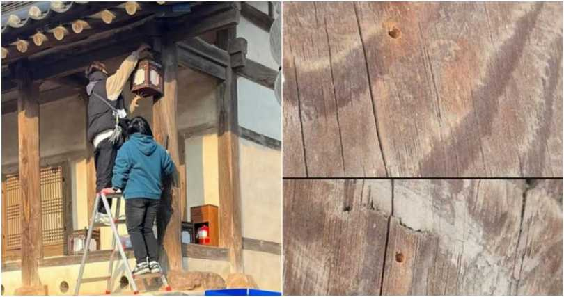 電視劇《我奪走了公爵的初夜》近期正在開拍中，怎料劇組卻被爆出「破壞世界遺產」，引起外界輿論撻伐，事件曝光後，KBS電視台也火速發聲致歉，承諾將全力修復文化遺產。（圖／擷取自Facebook／Seohong Min）