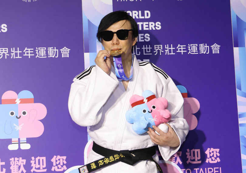金曲歌王蕭煌奇今天（24日）參加2025雙北世界壯年運動會帕拉柔道男子90公斤級賽事。（圖／大會提供）
