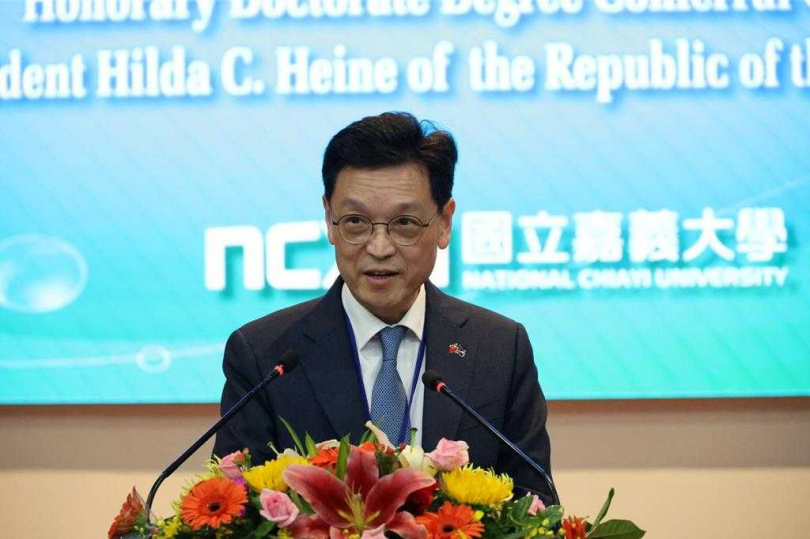 外交部主任秘書唐殿文致詞。（圖／翻攝畫面）