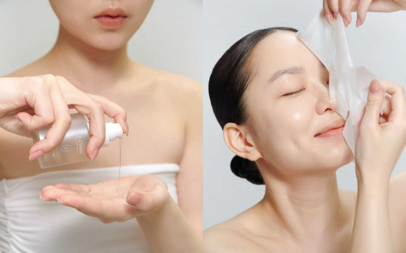 晨光輕分子養膚油30ml／2,180元、晨光水潤修護面膜10入／1,780元（圖／品牌提供）