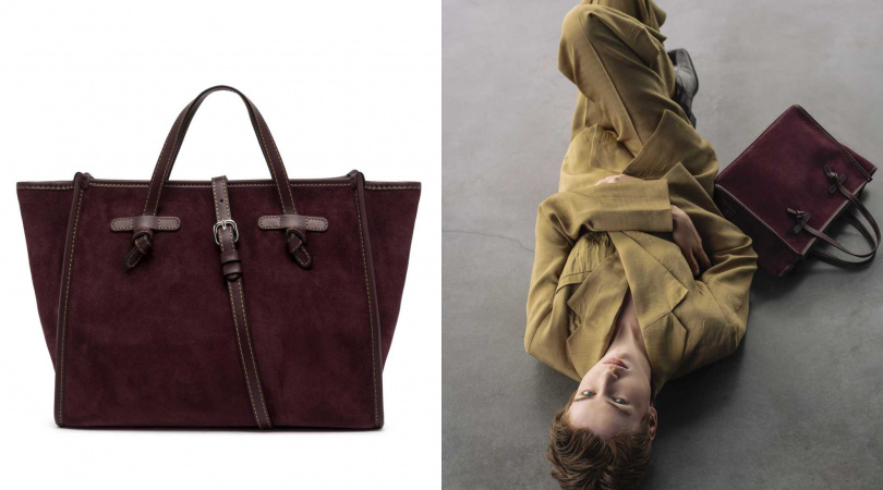 Gianni Chiarini Marcella中型麂皮托特包／14,800元（圖／品牌提供）