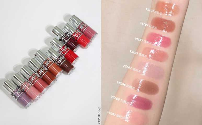 YSL 情挑誘光嫩唇凍 全10色／1,650元（圖／取自 somevelyIG、Jerrain 小红書）