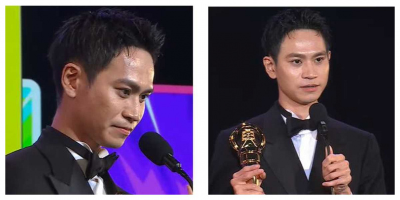 Andy獲頒「年度個人創作者獎」,在台上哽咽發表得獎感言,感謝觀眾與團隊支持。(圖/翻攝自走鐘獎Walk Bell John Awards YouTube)
