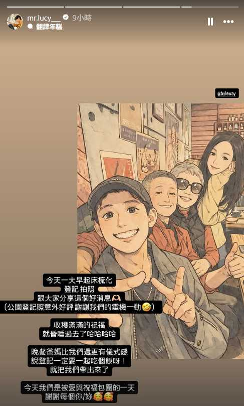 李玉璽還原拍攝婚紗照過程。(圖/翻攝自Instagram@mr.lucy___)