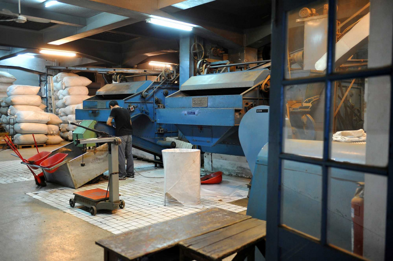 日月老茶廠內忙碌的紅茶產製情況。（圖／吳德亮攝影）