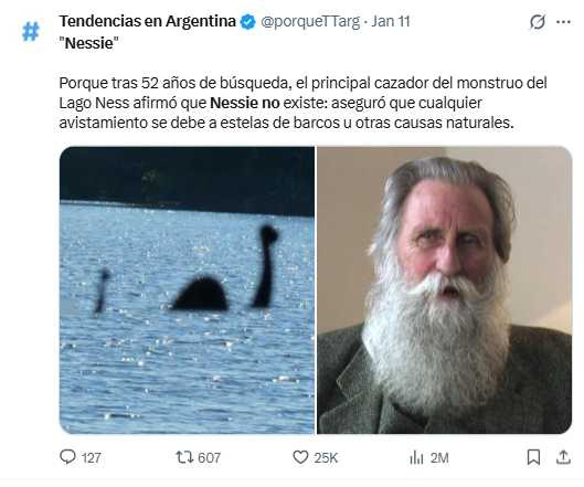 英國自然學者研究尼斯湖水怪超過半世紀，近年轉為懷疑論者。（圖／翻攝自X，@porqueTTarg）