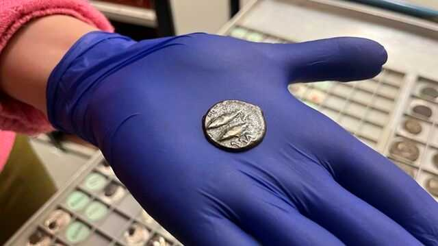 硬幣上面刻有神祇梅爾卡特（Melqart）。（圖／翻攝自里茲市議會臉書）