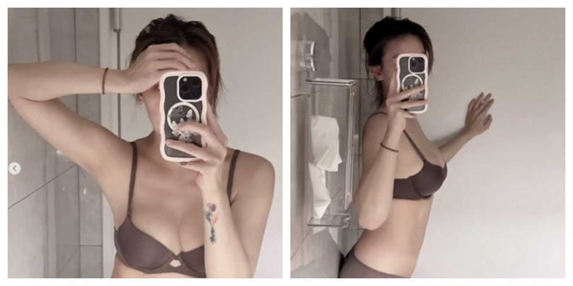 劉雨柔以內衣造型入鏡，展現產後瘦身成果。