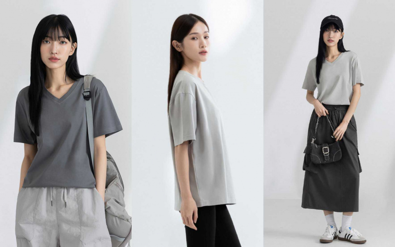 如果你喜歡這樣涼感材質的單品，再加碼推薦它們的冰磁厚磅短T、冰磁V領短T，版型稍稍有所差異，可依照自己喜歡的風格和身材來做挑選。（圖／品牌提供）