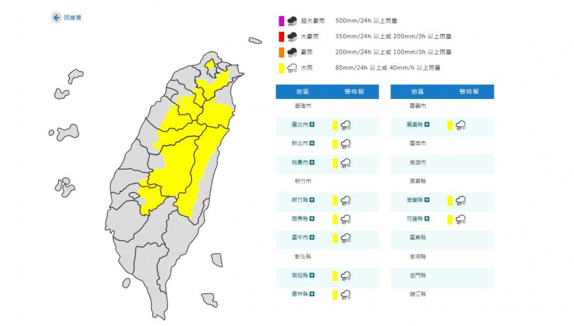 (圖/翻攝中央氣象署官網)