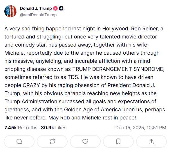 (圖/翻攝自Truth Social@realDonaldTrump)