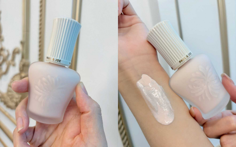 PAUL&JOE糖瓷超抗陽隔離乳SPF50+/PA++++／1,200元 新登場的#00柔光粉，可以讓肌膚煥發自然亮彩。（圖／吳雅鈴攝）
