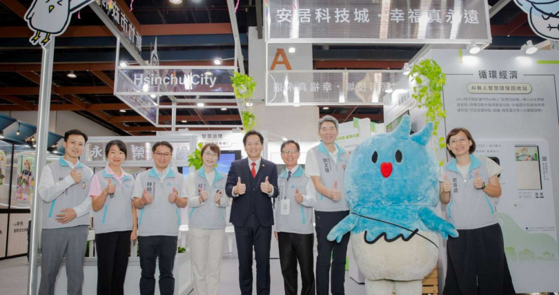 代理市長邱臣遠開箱「2025亞太永續博覽會」新竹館，邀請民眾逛展。（圖片提供／新竹市政府）