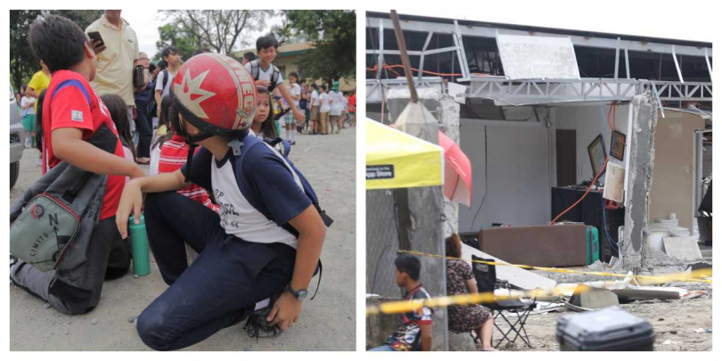 菲律賓南部地震發生當下,大批民眾緊急疏散至空曠地區避難,現場一片混亂。(圖/達志/美聯社)