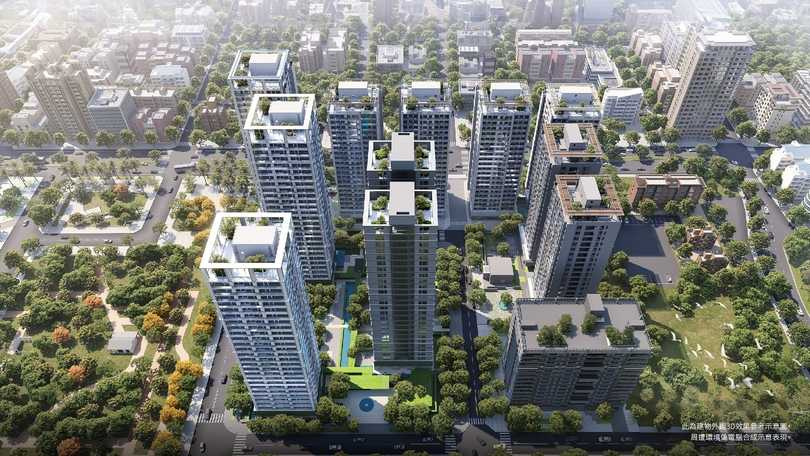 國城寳實全案示意，以高綠覆低建蔽規劃，打造城市渡假生活。（圖／業者提供）