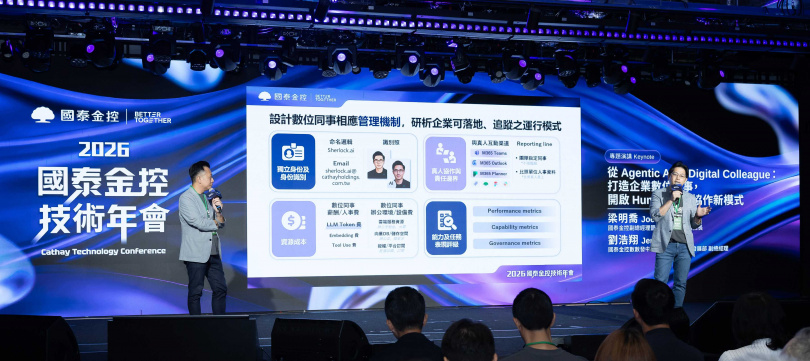 「2026國泰金控技術年會」今(15)日盛大登場,宣告Agent First階段來臨,吸引近7,000人報名參與,線上與現場同時觀看人數突破3,500人,為台灣金融業最具指標性的金融科技盛會。(圖/國泰金控提供)
