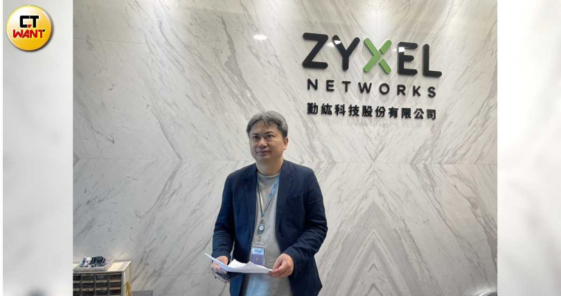 合勤控公開被法拍蟑螂索天價過程，圖為合勤法務長余忞學。（圖／李蕙璇攝）