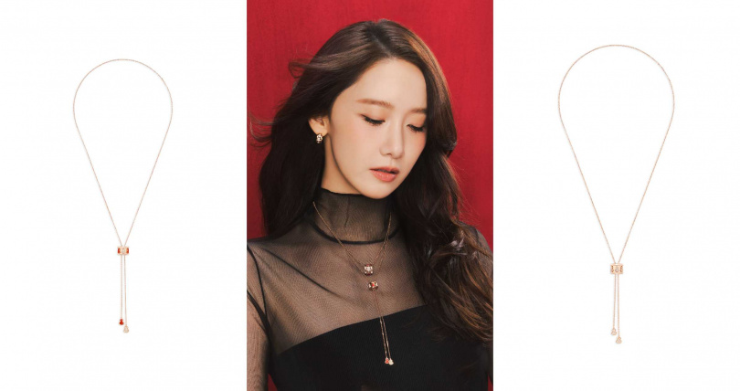 Wulu Eternity 18K 玫瑰金紅色 HyCeram®鑲鑽項鏈、Wulu Eternity 18K 玫瑰金鑲鑽項鏈（圖／品牌提供）