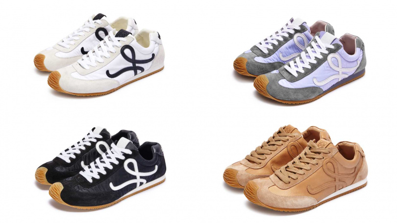 LOEWE Ballet Runner 2.0尼龍和小牛皮運動鞋／26,000元，Ballet Runner 2.0柔軟小牛皮運動鞋鞋／32,000元（圖／品牌提供）