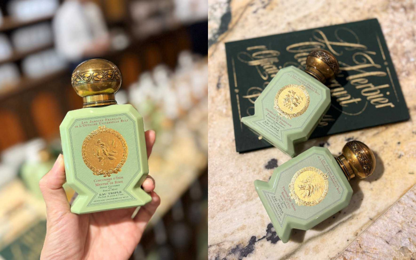 以各式蔬果、香草為主香調的法式花園三倍水，跳脫市面上常見的前中後調香氛，味道從一而終，讓香氣的使用更貼近自我。（圖／吳雅鈴攝）