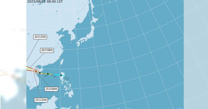 中度颱風「劍魚」路徑潛勢預報。（圖／翻攝自氣象署）