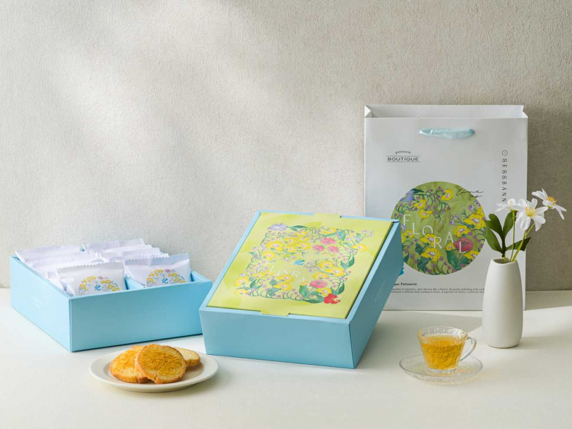 「圈起好日子禮盒 晴日圈系列」可吃到金沙晨曦脆餅。(550元,圖/19號奶油提供)