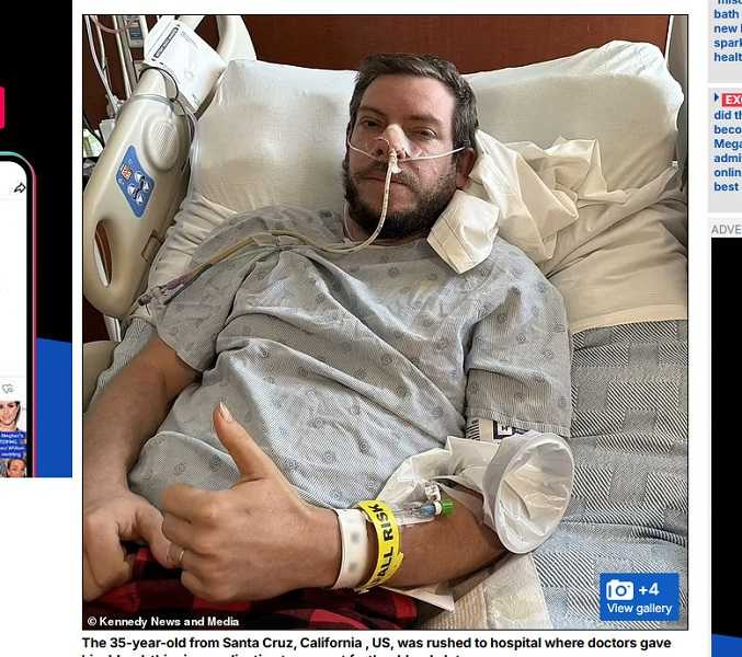 伊恩還在醫院治療。（圖／翻攝自每日郵報）