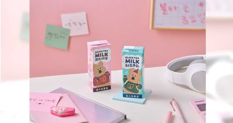 DINOTAENG牛乳系列推出「可可奶茶」和「紅茶牛乳」兩款口味。（ 29元／瓶，圖／SUNFRIEND MOUTH提供）