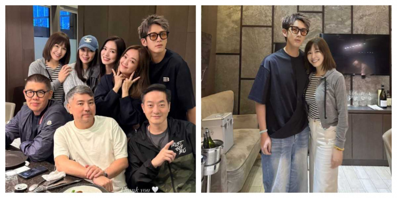 蔡依珊一行人早前到高級餐廳聚會，她緊貼柯震東，看起來相當開心。（圖／翻攝自IG）