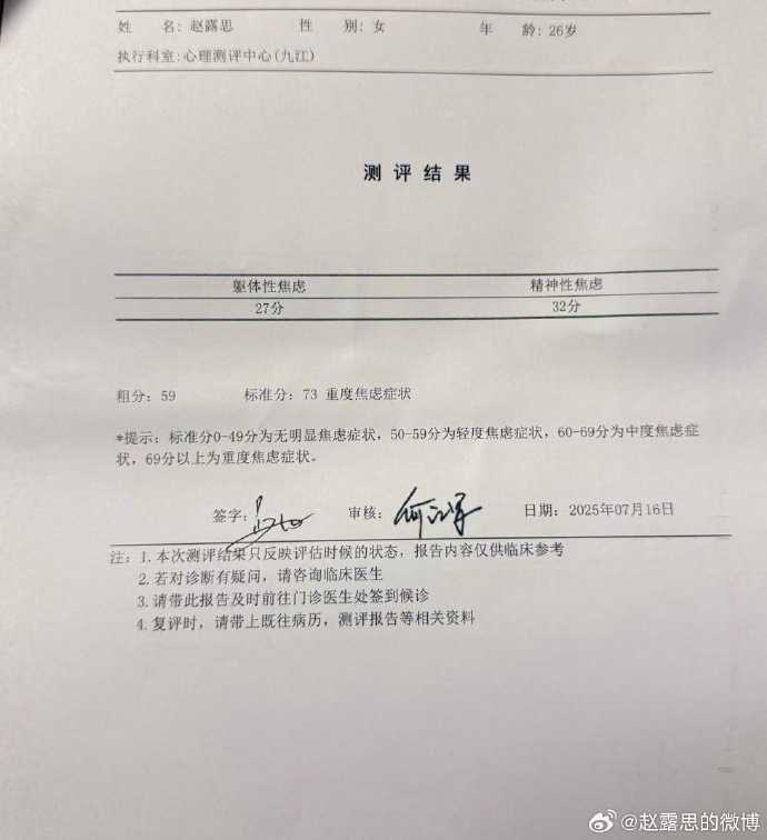 趙露思診斷證明。（圖／微博）