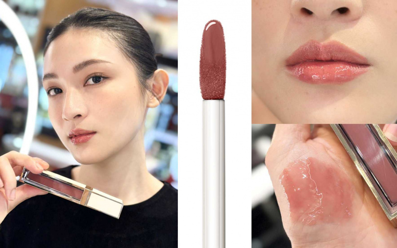 模特兒實擦效果是很有氣質的裸色美唇。(圖/吳雅鈴攝、品牌提供)