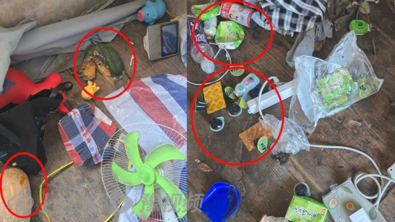 男童的房間不缺食物。（圖／翻攝自大河報）