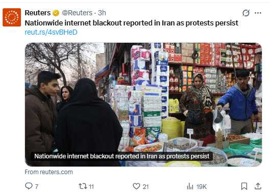 多地出現商店歇業與罷市行動，抗議衝擊日常經濟活動。（圖／翻攝自X，@Reuters）