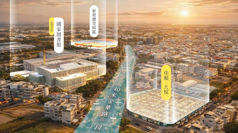 「佳順大悅」具有國圖南館第一排的珍稀優勢。（圖片提供／佳順大悅）