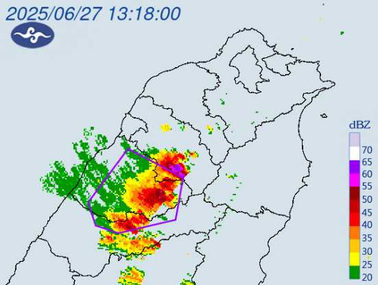 3縣市大雷雨警戒。（圖／氣象署）