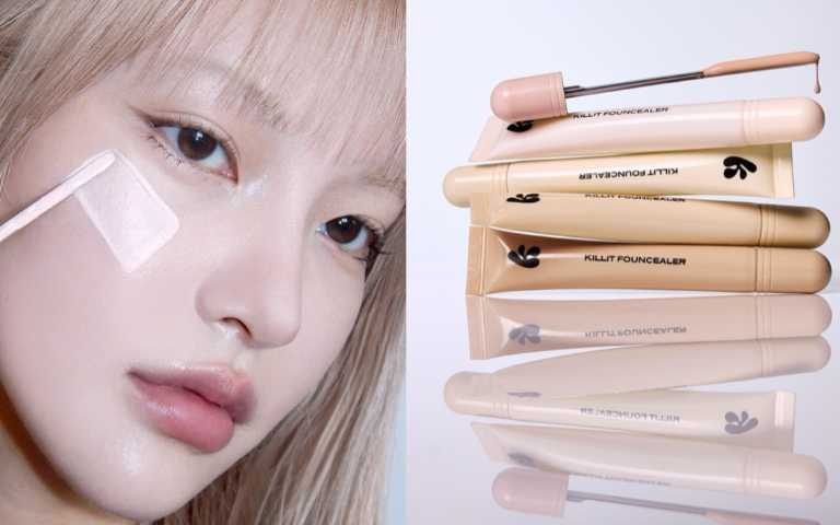 一瓶集合遮瑕、校色、妝前控油三效合一，不只能當底妝打底，也能針對黑眼圈、泛紅與暗沉部位進行精準修飾。獨特的不鏽鋼刮棒設計，輕鬆控制用量，塗抹不卡手、不沾手。killit 一筆無瑕 校色遮瑕粉底液／450元（圖／品牌提供）