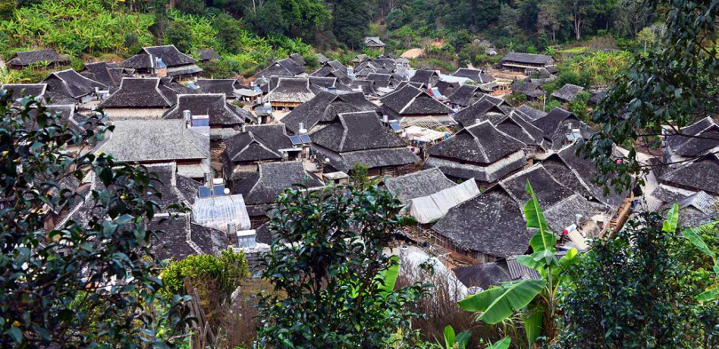 景邁山芒景古茶樹環抱的傣族村落。（圖／吳德亮攝）