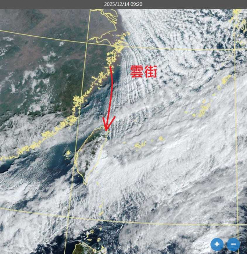 前氣象局長鄭明典在臉書分享雲圖。(圖/翻攝自臉書,鄭明典)