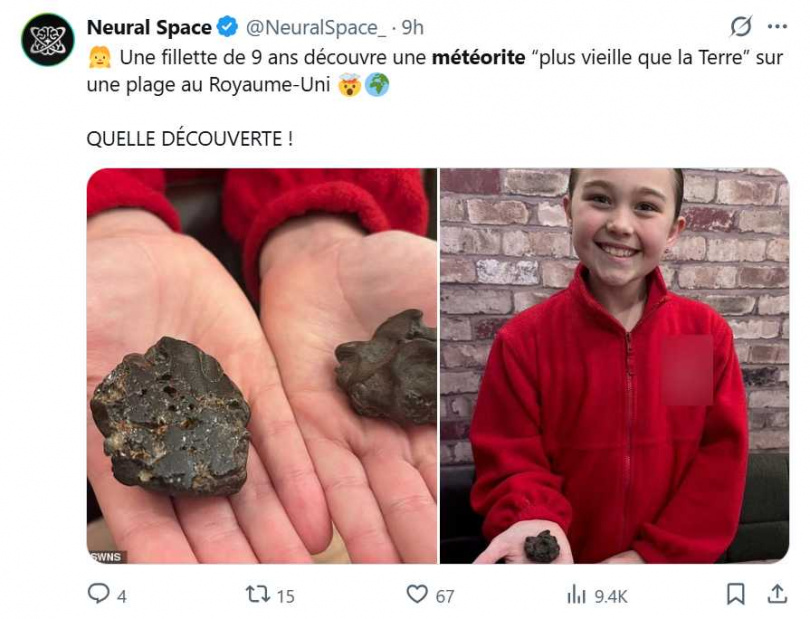 亞莉安娜在校園晨會上向同學分享自己的驚奇發現，如今成為學校小名人。（圖／翻攝自X，@NeuralSpace_）