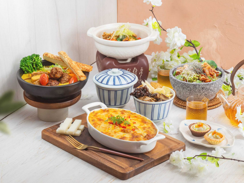漢來蔬食推出「春綻好食」系列,包含6道異國美饌、熱湯與甜點。(圖/漢來美食提供)