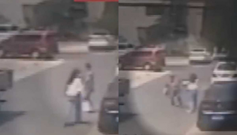 影片中可見，劉姓女子只是緩慢轉身站定原地。（圖／翻攝自微博）