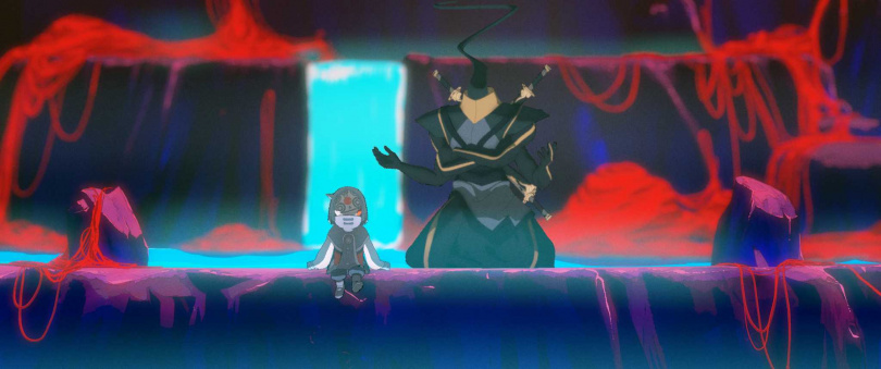 武功高強的黑天（右）幽默風趣重情義，是本片非常重要的角色。（圖／甲上提供）