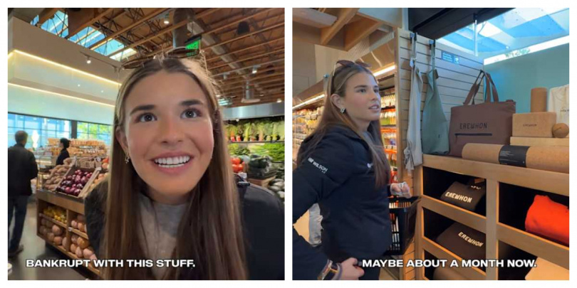 凱伊在YouTube影片中前往洛杉磯高端超市Erewhon購物，介紹多項高價商品。（圖／翻攝自YT，Kai Trump）