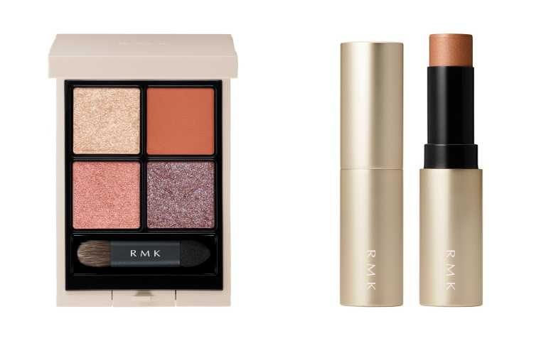RMK 立體調色眼盤 EX-16 / 4.6 g / 2,150 元；RMK 透光眼頰棒 EX-02 / 6.4 g / 1,250 元（圖／品牌提供）