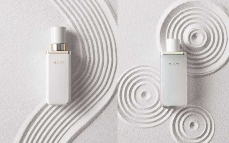 ALBION 匠心凝時精萃滲透乳150g /10,500元、ALBION 匠心凝時 精萃活化液 150ml/6,100元（圖／品牌提供）